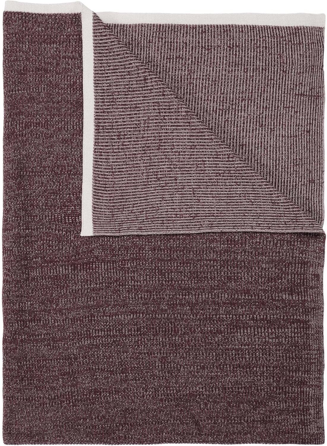 Plaid Rivar in Aubergine, Marc O'Polo Home, aus 100% Bio-Baumwolle