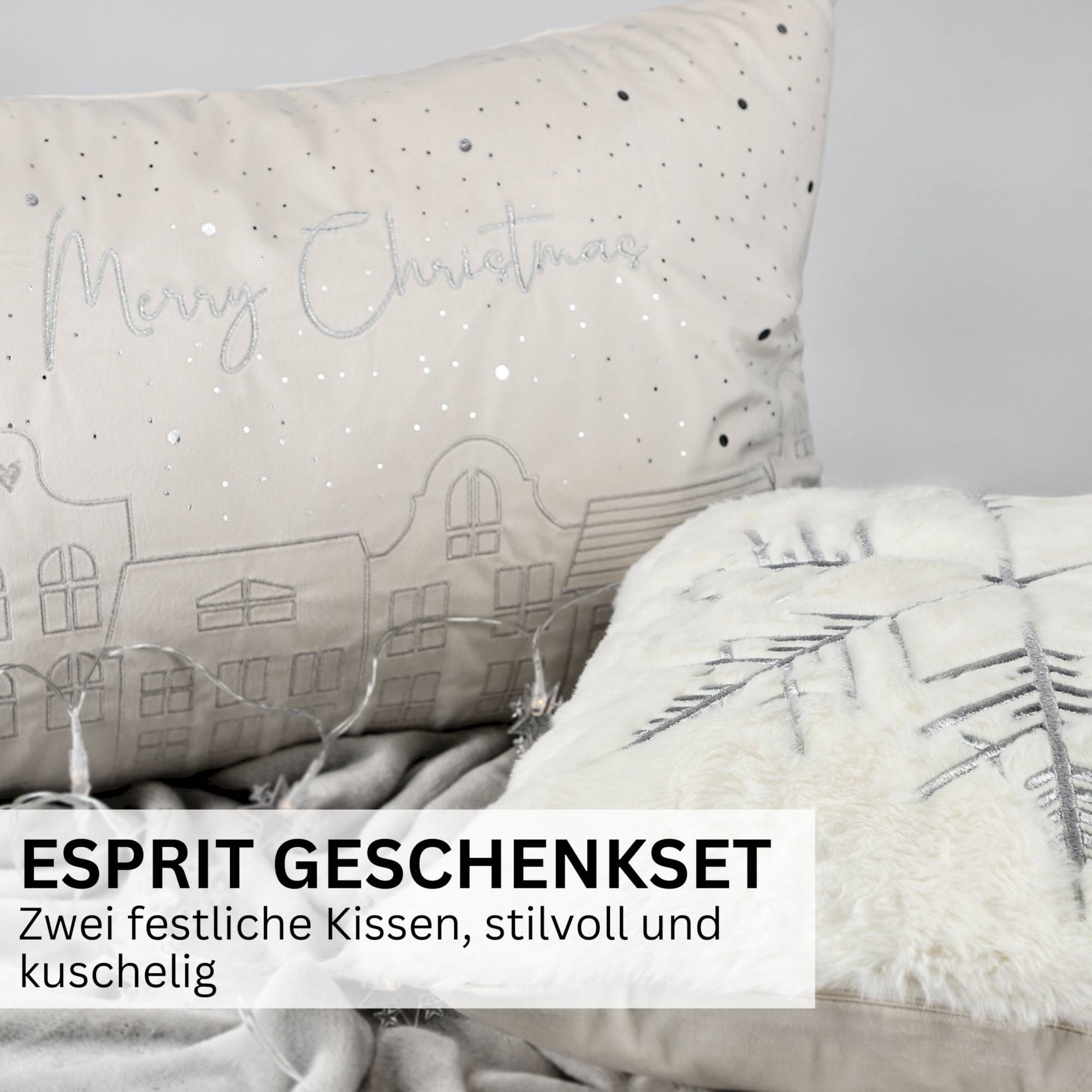 Esprit Kissenhülle TOWN Zierkissenhülle Weihnachten, (1 Stück), 40 x 60 cm in Offwhite