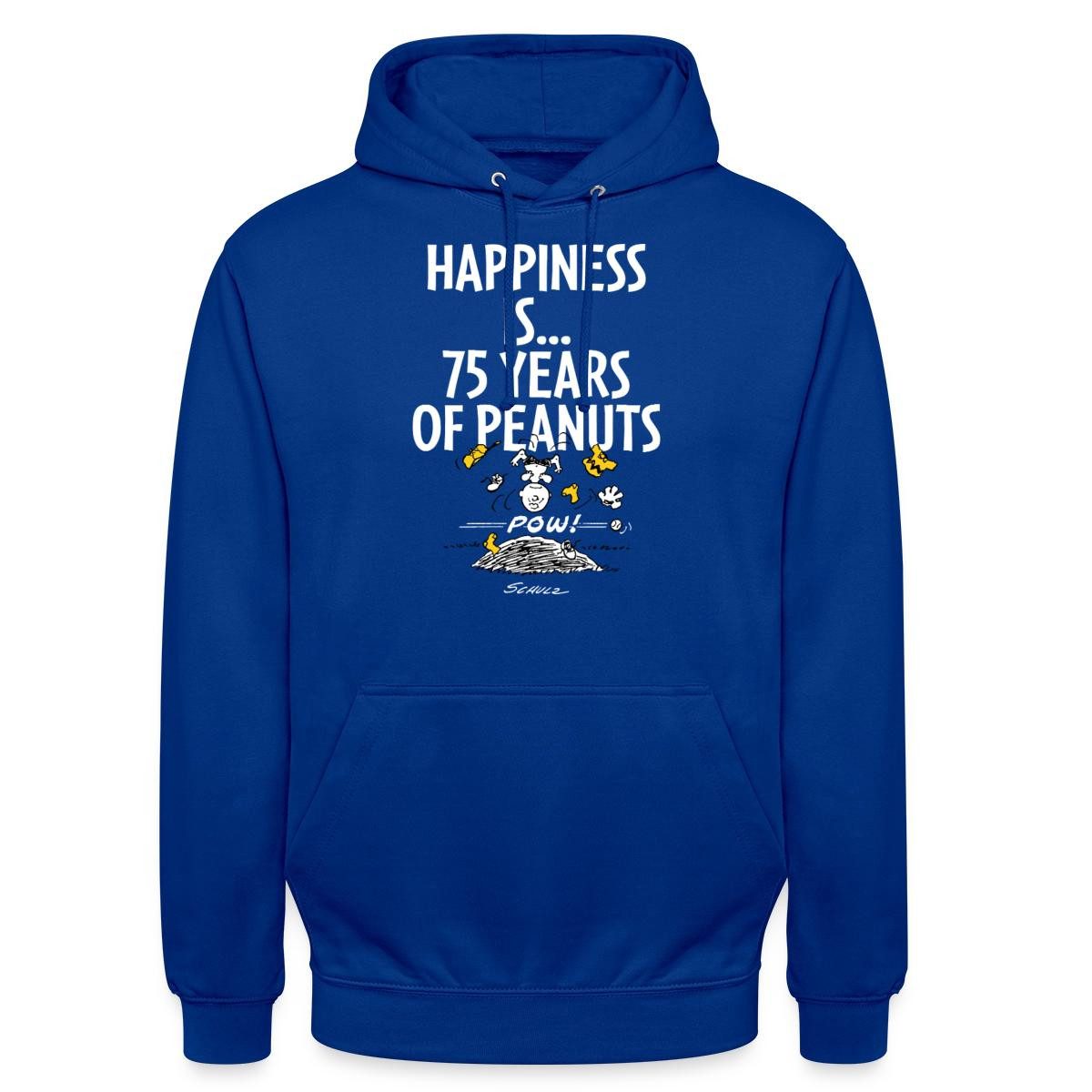 Spreadshirt Hoodie Peanuts Happiness Is… 75 Jahre Peanuts Jubiläum Unisex Hoodie (1-tlg)