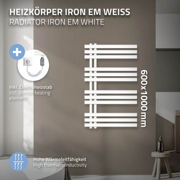 LuxeBath Elektrischer Badheizkörper Designheizkörper Iron EM Paneelheizkörper Heizkörper Handtuchwärmer