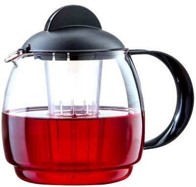 Boral Teekanne Glas Teekanne Mikrowellenkanne 1,8L mit Teesieb, Mikrowellen geeignet