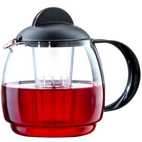 Boral Teekanne Glas Teekanne Mikrowellenkanne 1,8L mit Teesieb, Mikrowellen geeignet