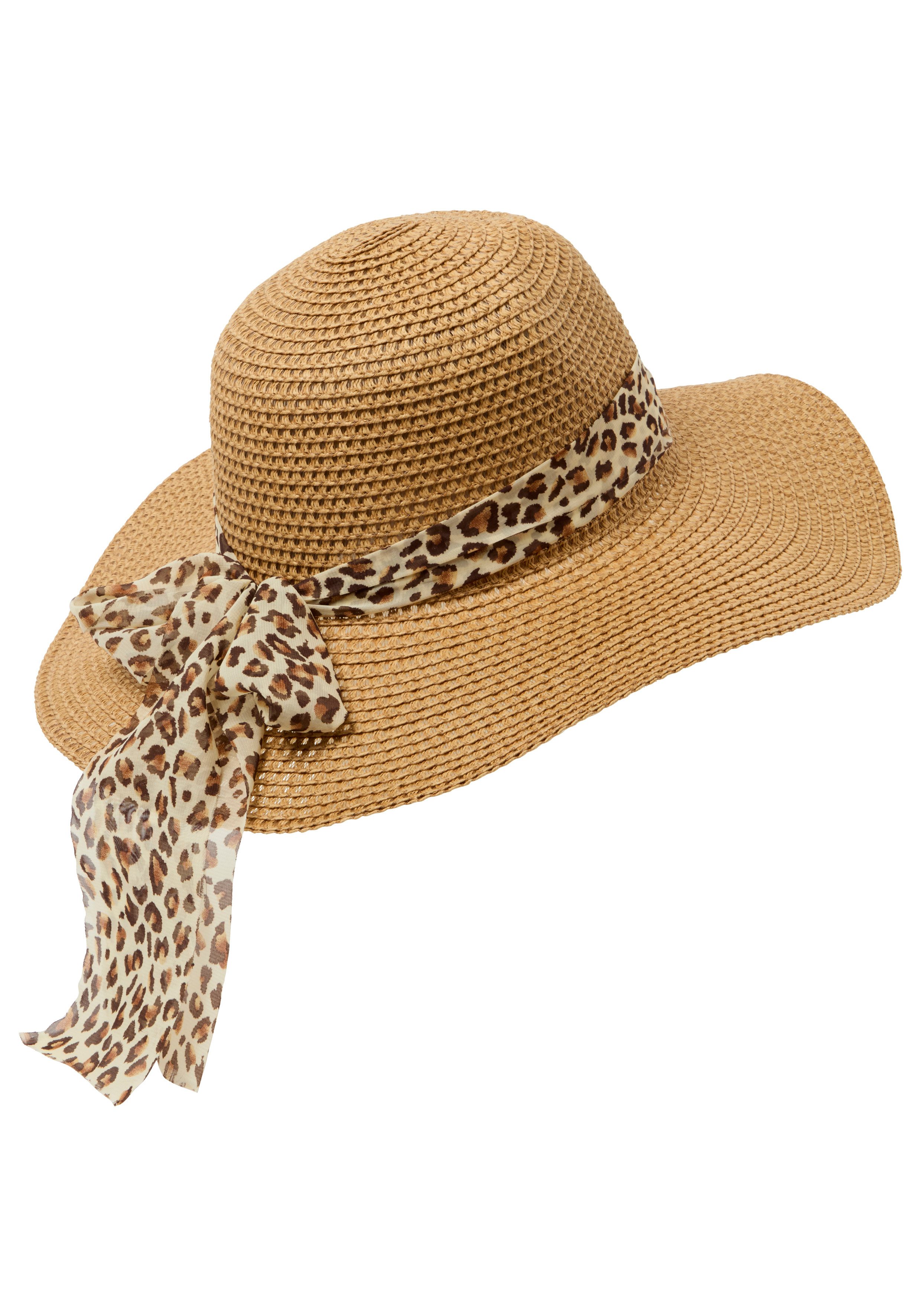 Laura Scott Sonnenhut mit modischem Leopard Schleifenband. € 24,99, (€ 24,99 pro 1 Stk).