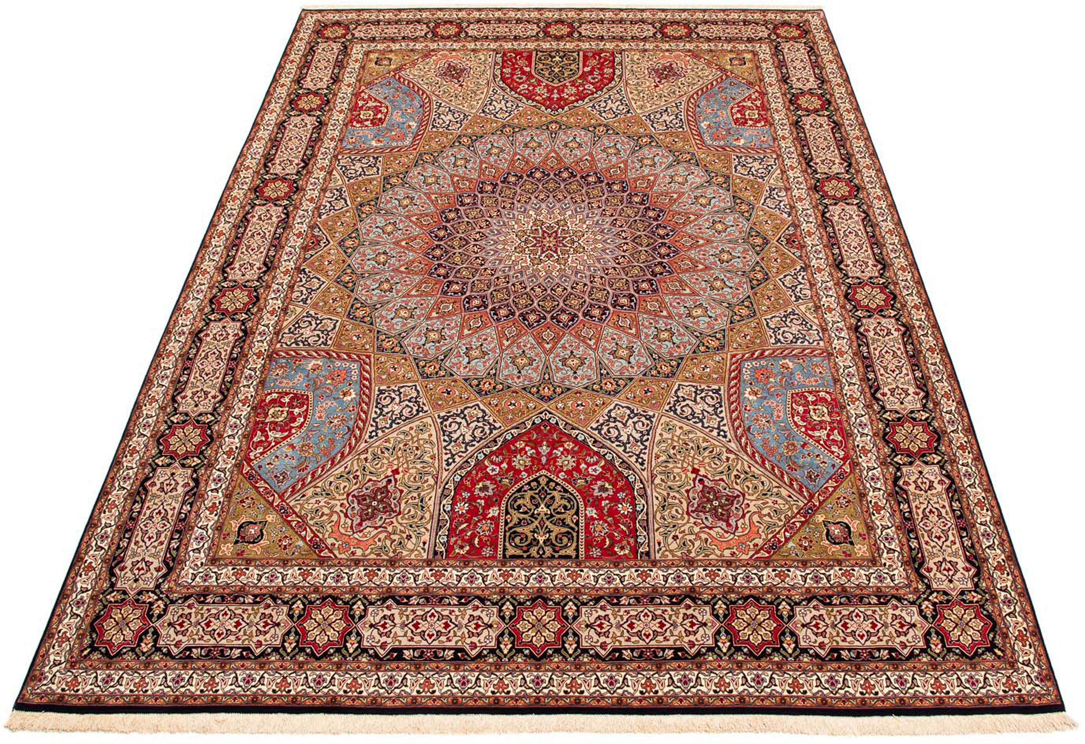 Orientteppich Perser - Täbriz - Royal - 402 x 300 cm - mehrfarbig, morgenland, rechteckig, Höhe: 7 mm, Wohnzimmer, Handgeknüpft, Einzelstück mit Zertifikat