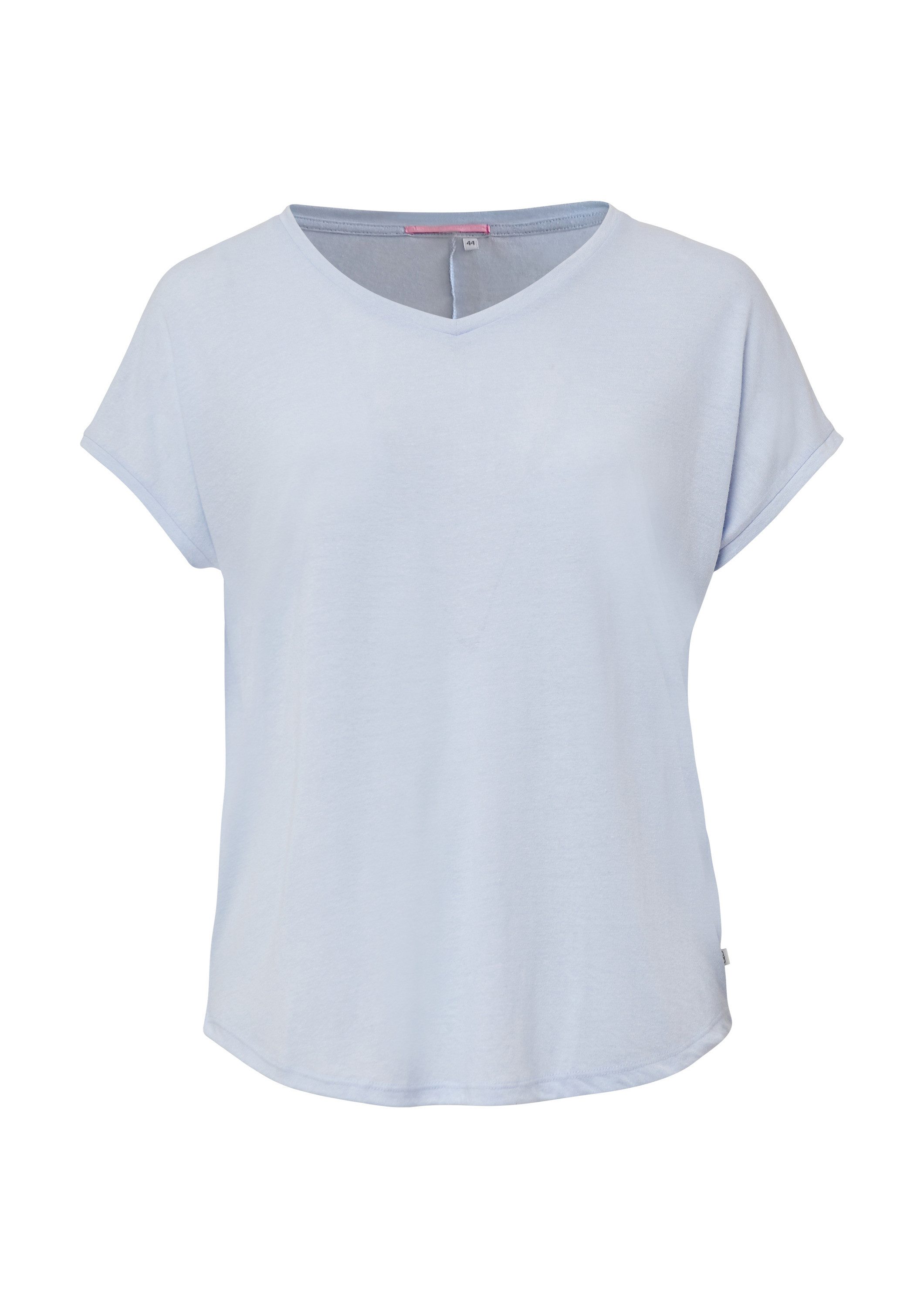 QS Kurzarmshirt T-Shirt Locker geschnittenes T-Shirt aus Leinenmix günstig online kaufen