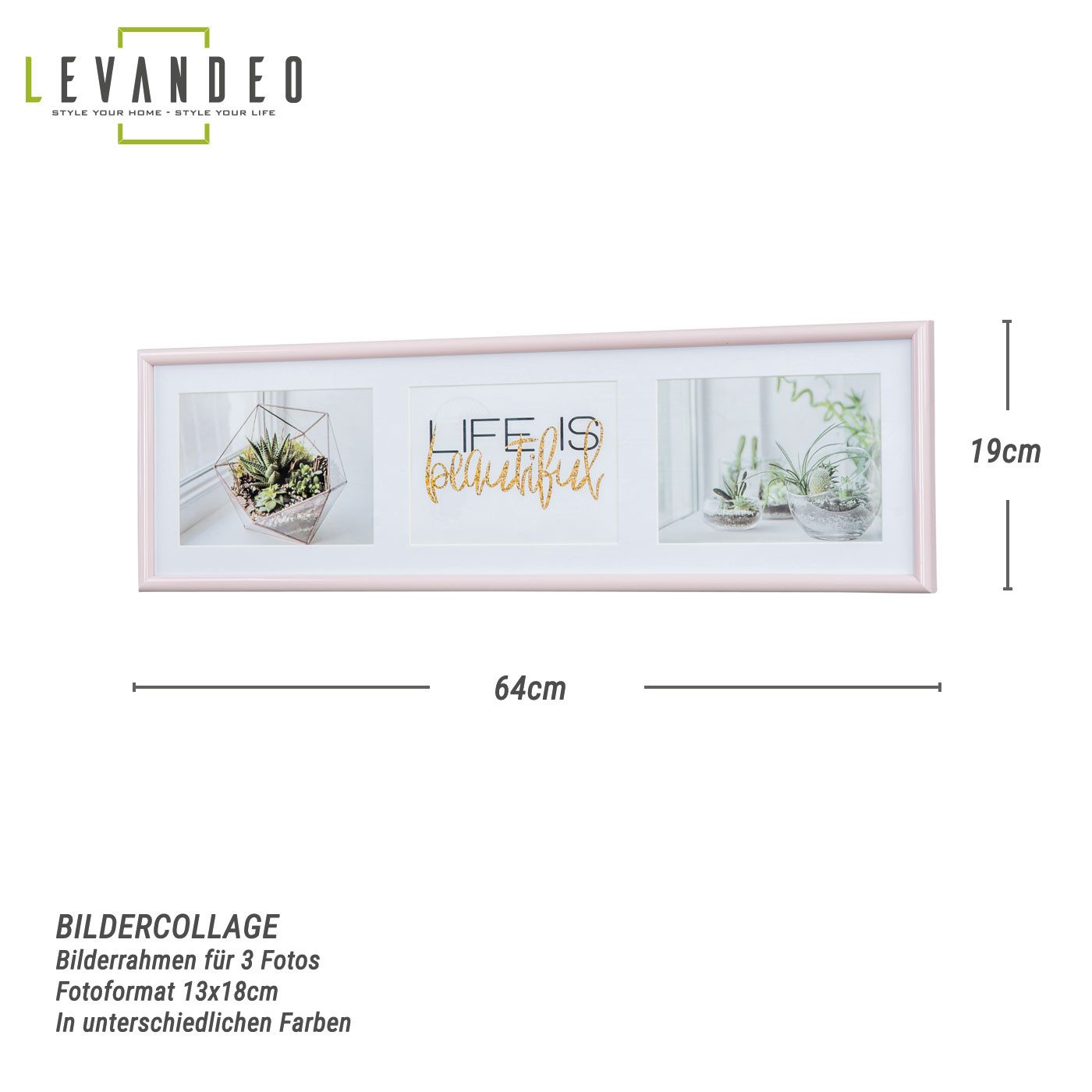 Levandeo® Bilderrahmen Collage, Galerierahmen 3 Fotos günstig online kaufen
