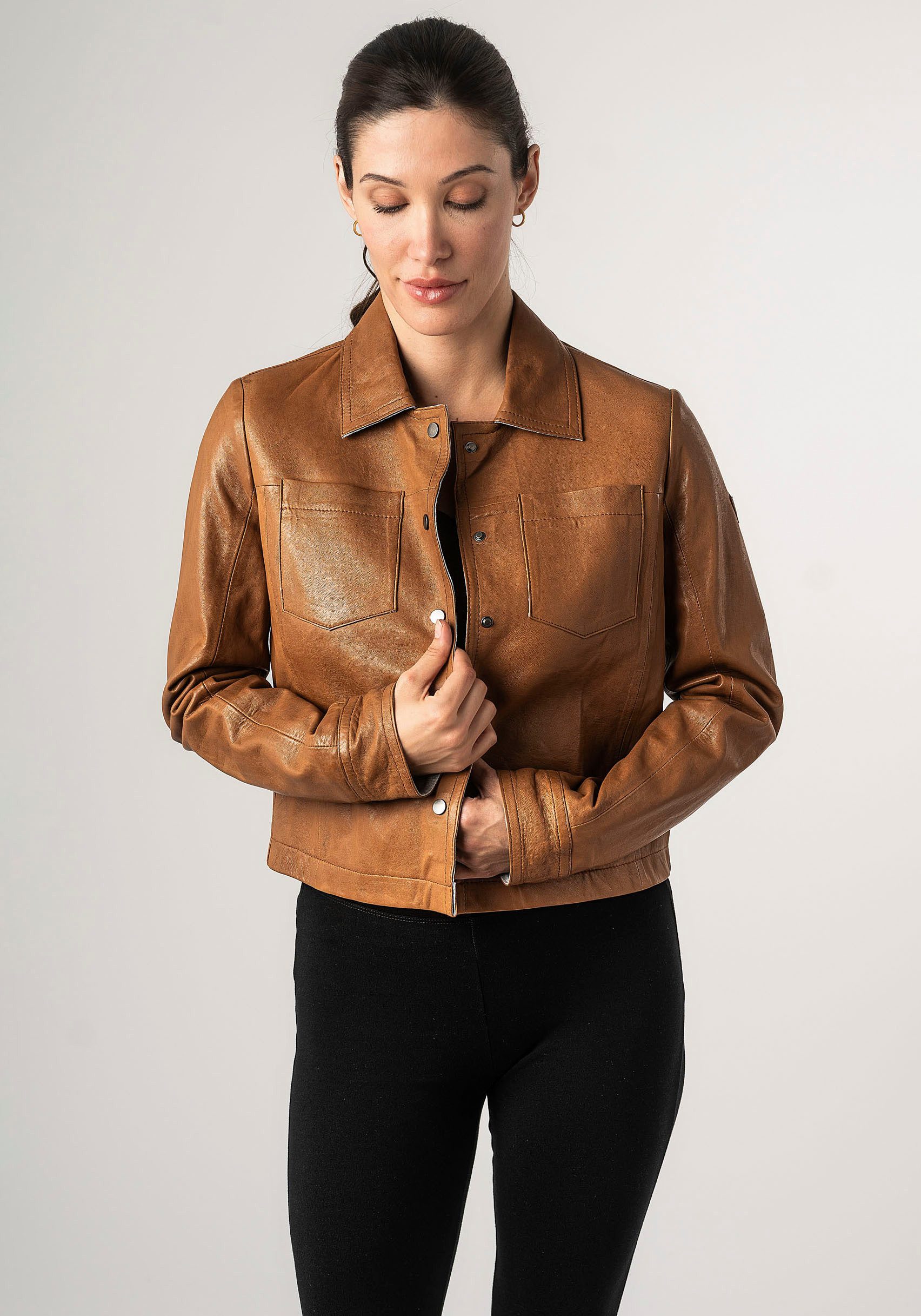 Mauritius Lederjacke MWLefei mit Brusttaschen günstig online kaufen