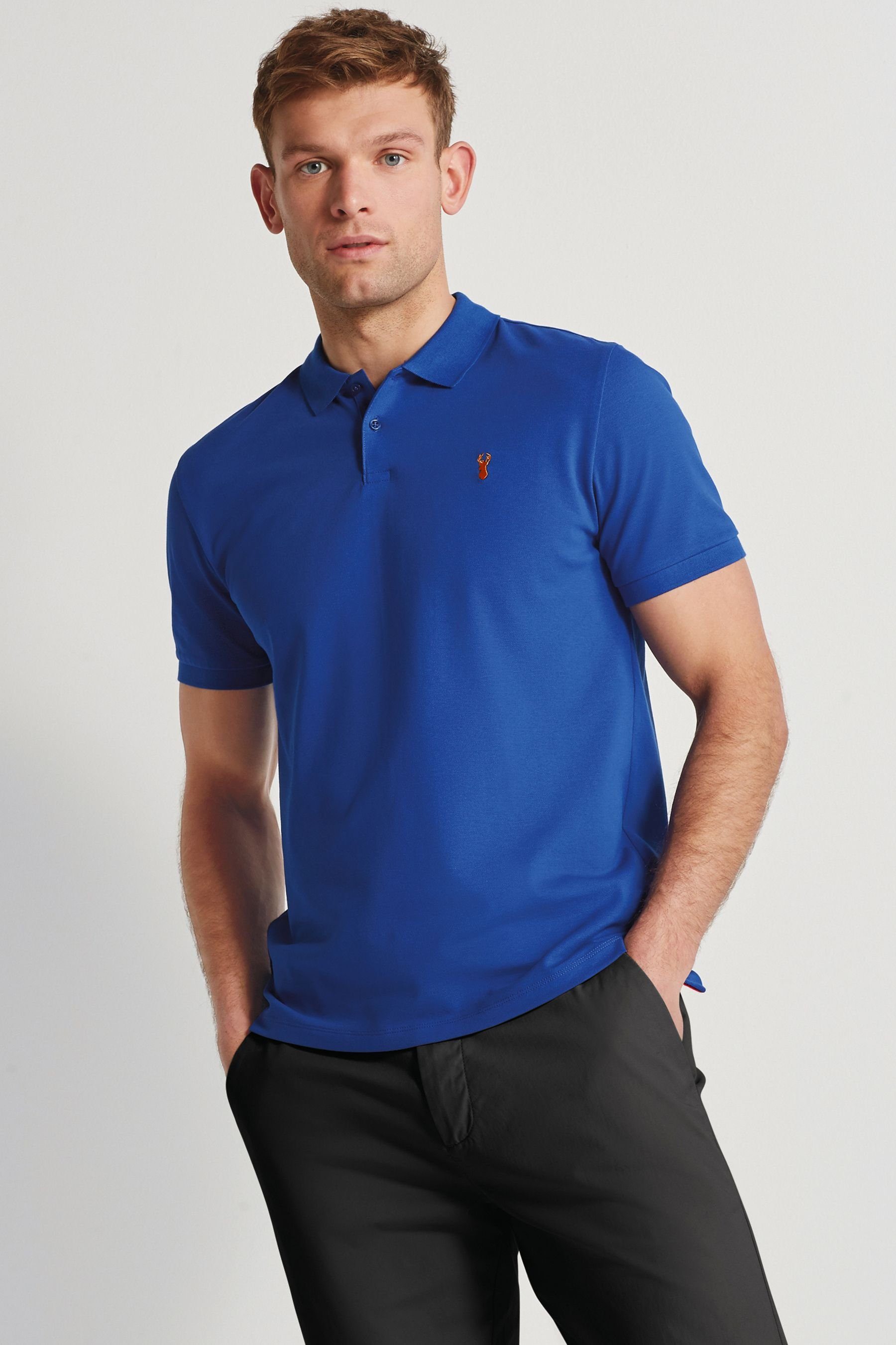 Cobalt Next (1-tlg) Blue Piqué-Poloshirt Poloshirt