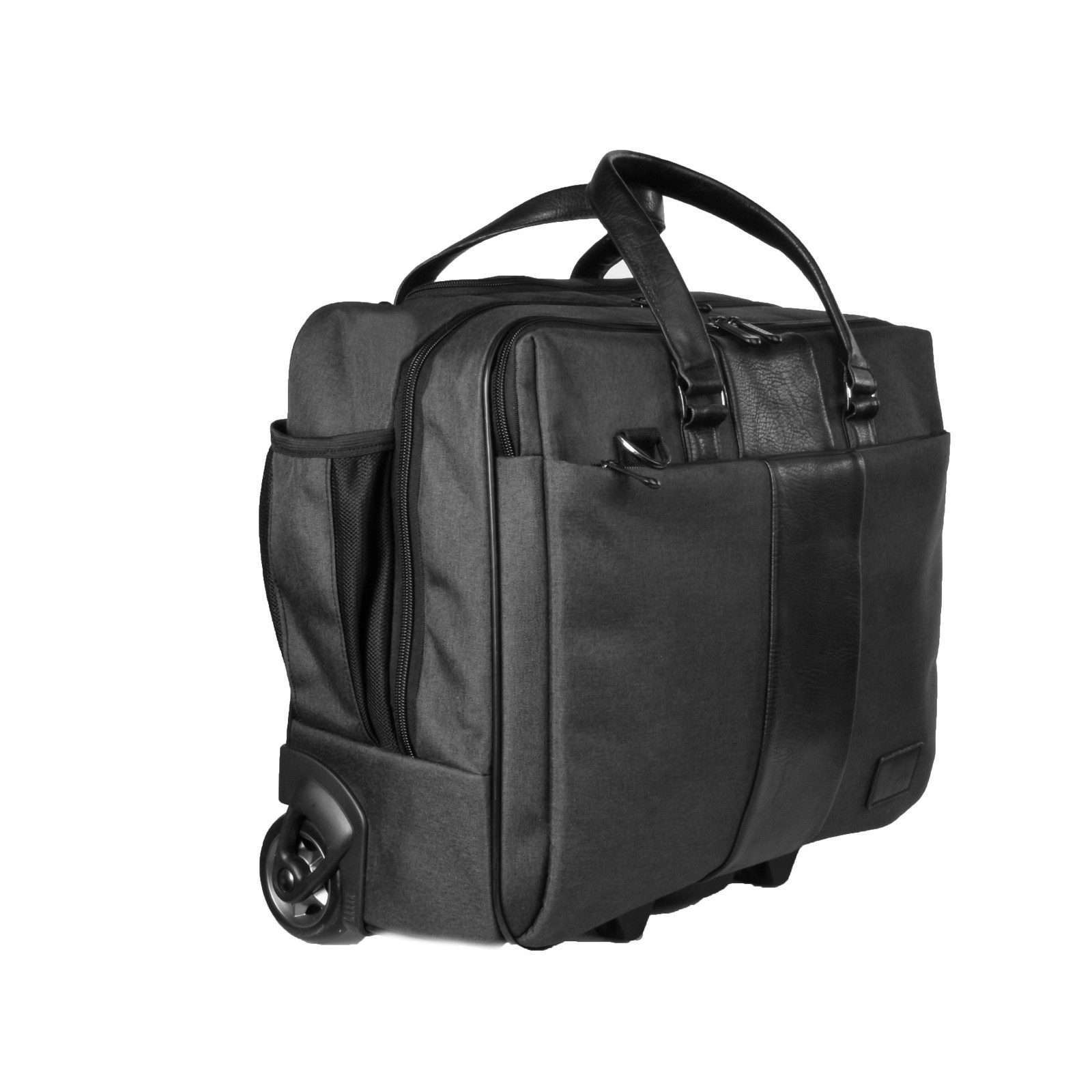 Dermata Laptoptasche Office Case Trolley 46x37x21 cm, Laptopfach 17 Zoll, Notebooktrolley, Business Rollkoffer aus Polycanvas mit Organizer