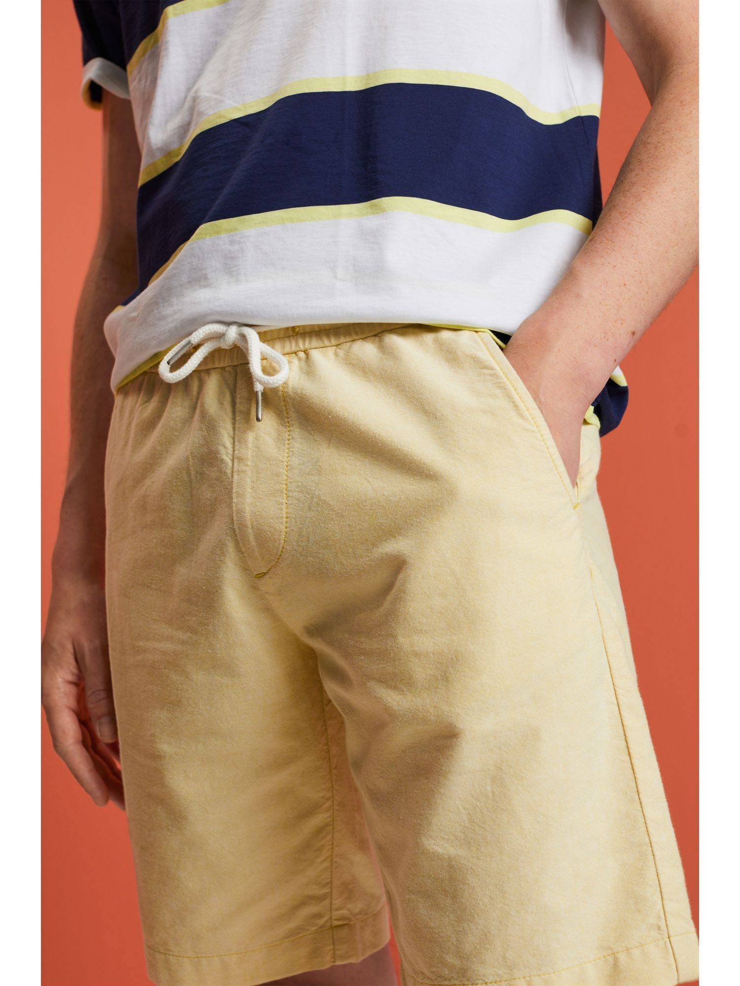 % Baumwolle Shorts YELLOW aus DUSTY (1-tlg) 100 Twill, Esprit Pull-on-Shorts