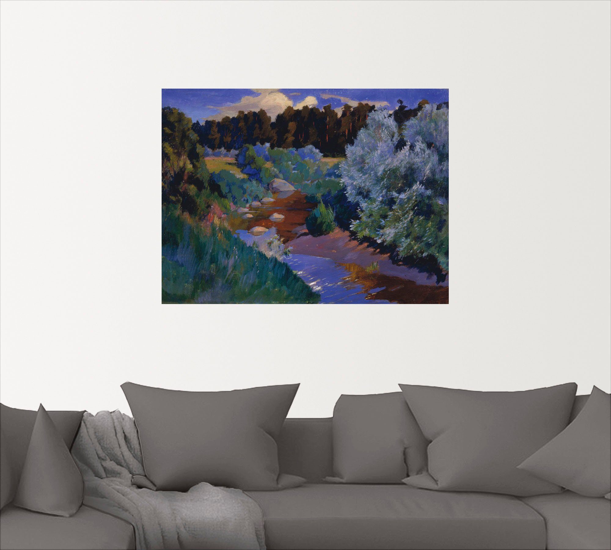 oder mit versch. Leinwandbild, Größen Wandaufkleber Gewässer Landschaft Artland Poster Wandbild (1 als in Fluss., St),