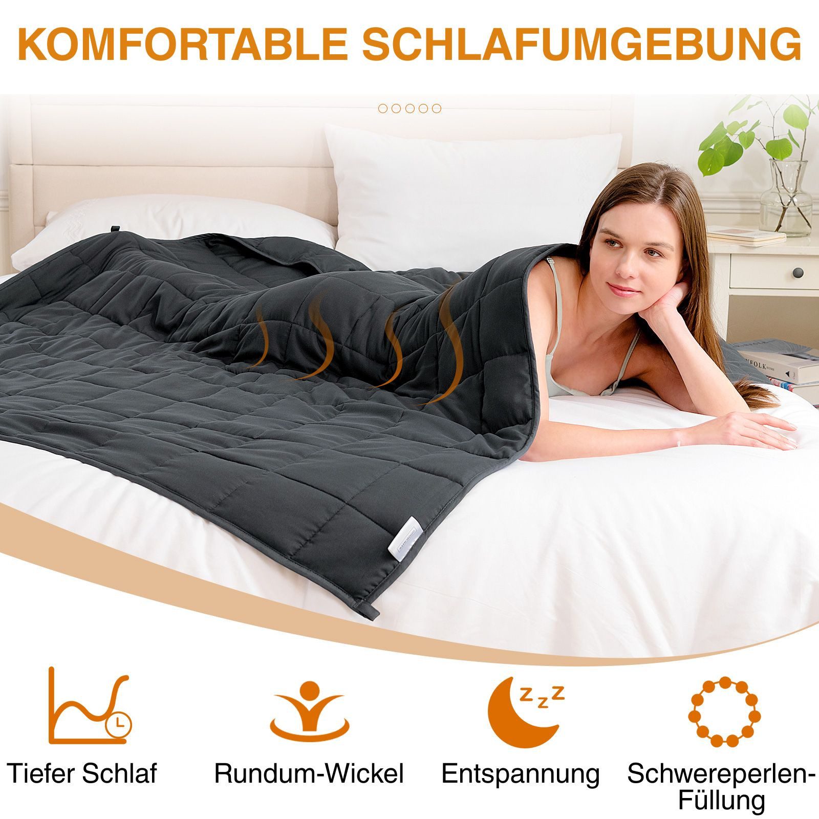 Good Nite Microfaserbettdecke Gewichtsdecke schwere Decke für ruhige Sinne Grau, Gewichtsdecke, 125x150/180, 150x200cm, ideal gegen Schlafstörungen