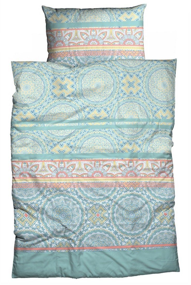 LIVING DREAMS Bettwäsche BO Indian Spirit Bettwäsche-Set reine Baumwolle atmungsaktiv, Satin, 2 teilig, absolut hip Mandalas Ornamente Indi Цвета(ов)