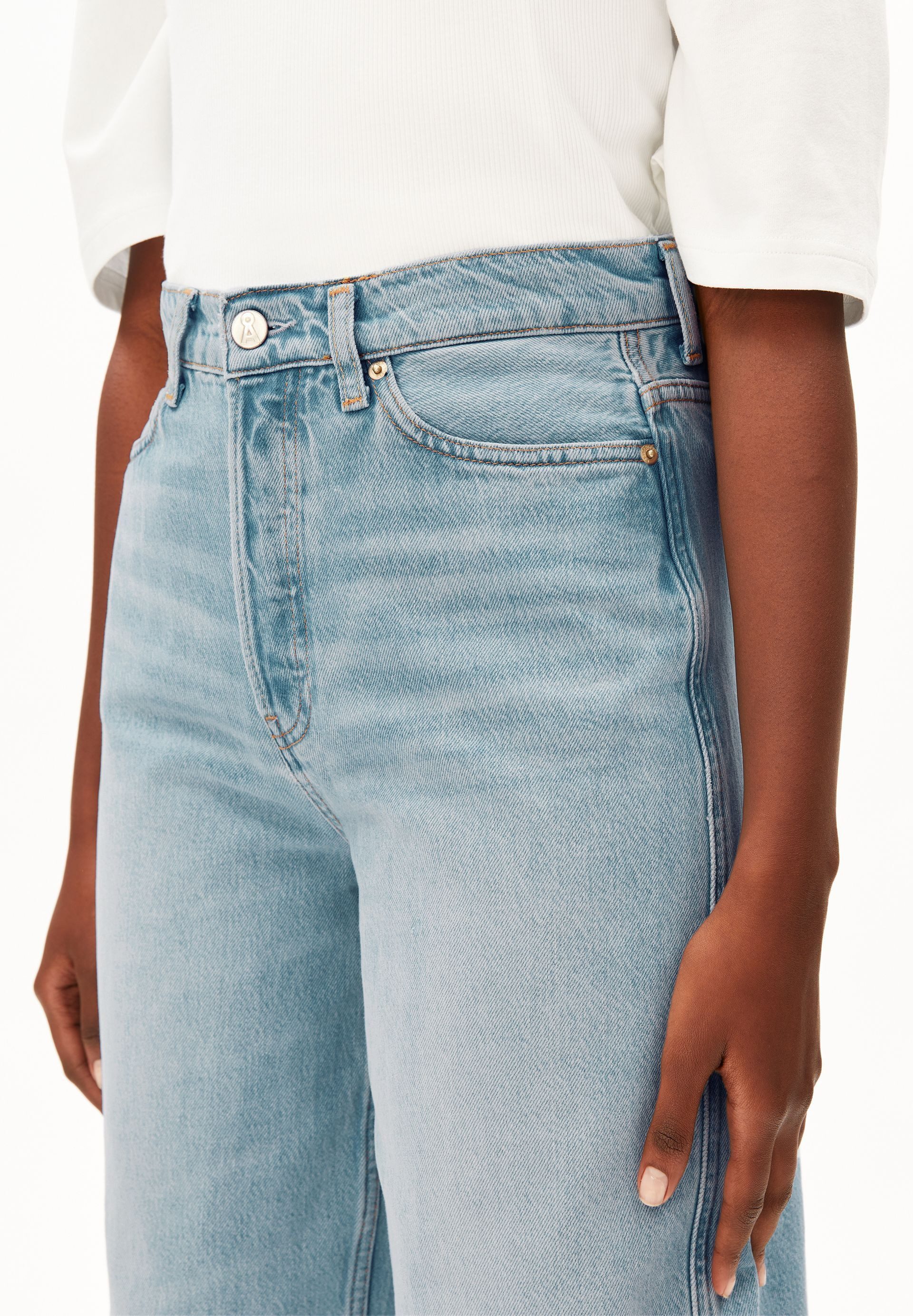 Armedangels Weite Jeans BAARLY BARREL Bio-Baumwoll Mix Non-Stretch (Non-Stretch, Loose Fit) High waist