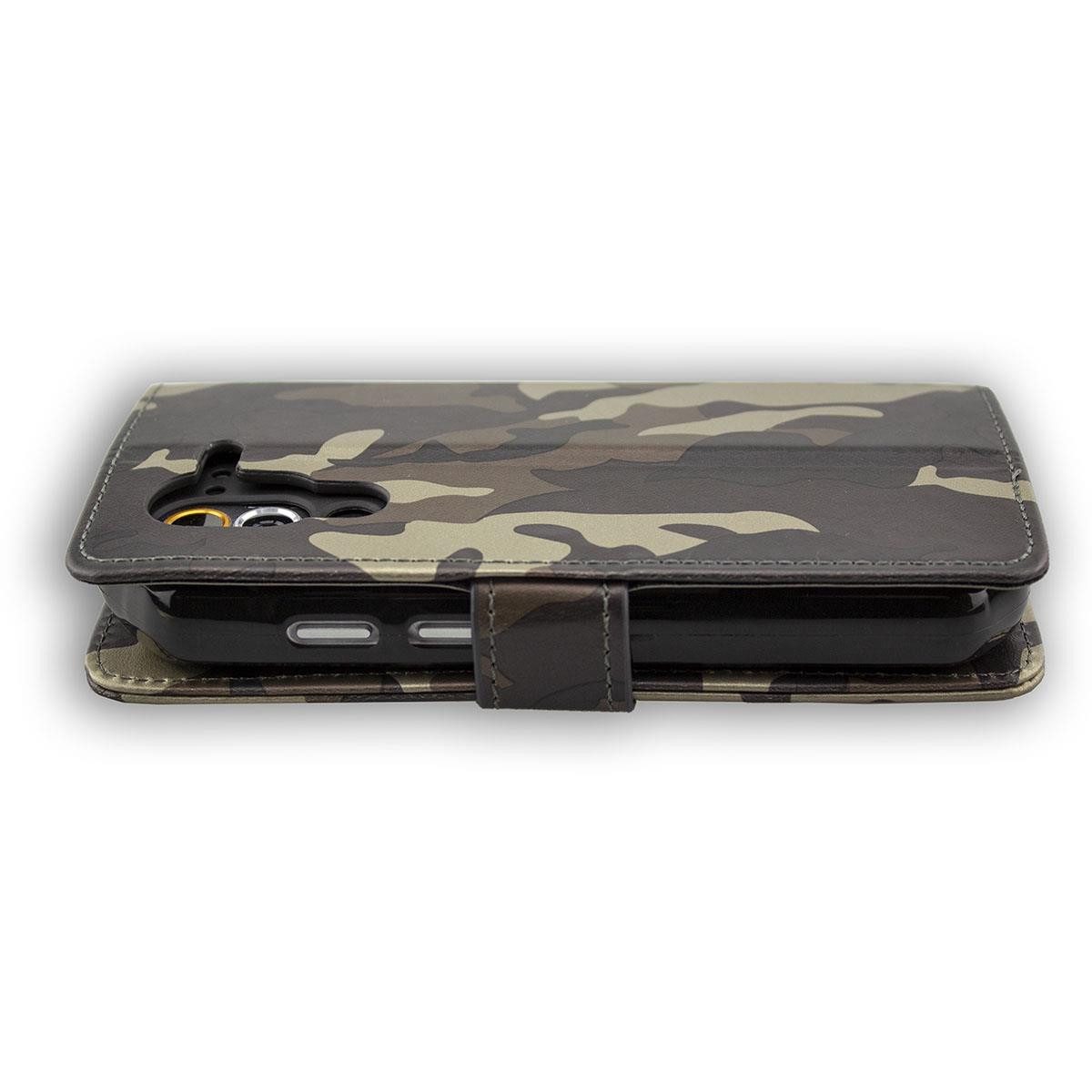 caseroxx Handytasche caseroxx Handytasche Bookstyle-Case für Cat S60, camouflage (Einzelartikel, 1-tlg., Bookstyle-Case), mit Kreditkartenfächern