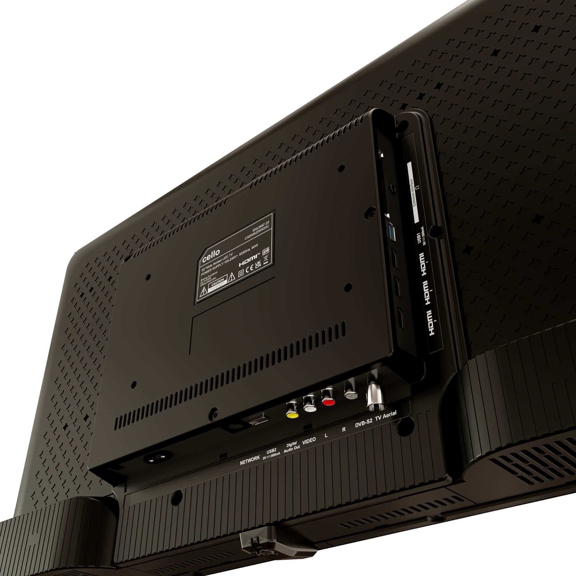 Cello 32 Zoll LED-TV Smart WiFi WebOS Triple-Tuner LED-Fernseher (81 cm/32 Zoll, HD-Ready, Smart-TV, WebOS Hub, Triple‑Tuner, Bluetooth‑Audio, 3× HDMI, VESA)