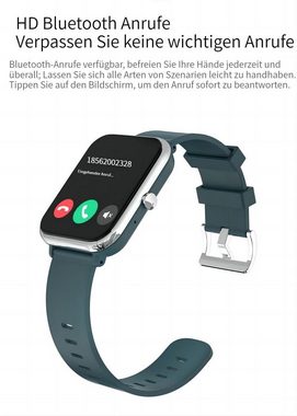 Makibes I30E Smartwatch (1.85 Zoll), Nachrichtenerinnerung, Damen Herren Smartwatch, Blutdrucküberwachung