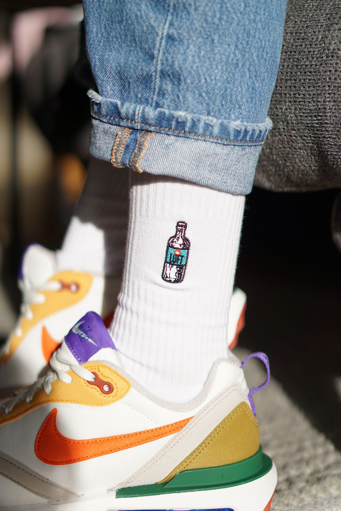 Fashion Drinks Tennissocken Luft, Bestickte Bio Baumwoll Socken (1 Paar) be günstig online kaufen