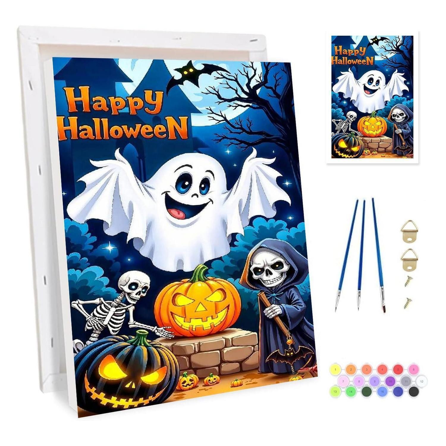 LuxusKollektion Malen nach Zahlen Malen nach Zahlen Halloween Gerahmt 20x30cm (1-St)
