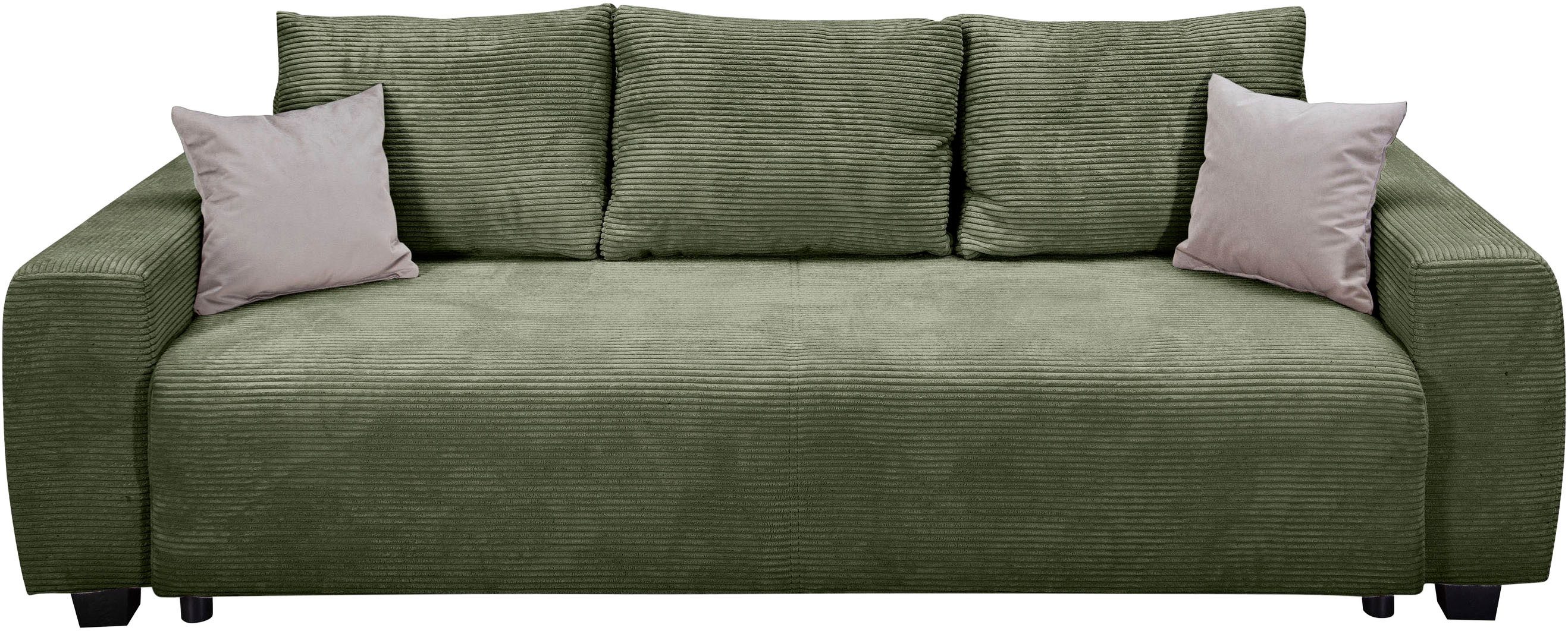 OTTO home Schlafsofa Bella B: 241 cm, Liegefl. 142x194 cm mit Bettkasten & Zierkissen, Schlafsofa Classic,Premium,Lux erhältlich,wahlweise Taschenfederkern