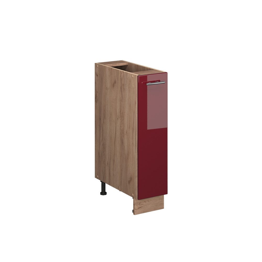 Vicco Apothekerschrank Fame-Line, Bordeaux Hochglanz/Goldkraft Eiche, 20 cm ohne Arbeitspl... (1-St)