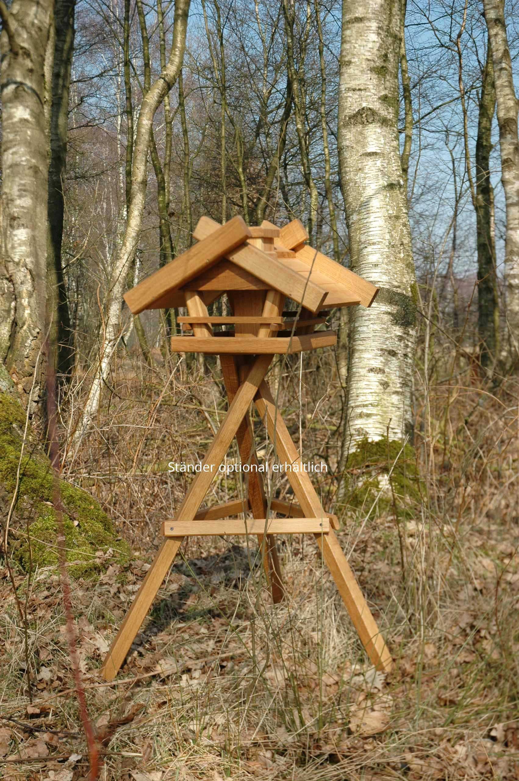 LUXUS-VOGELHAUS Futterhaus Vogelhaus "Gartenwald", Eiche