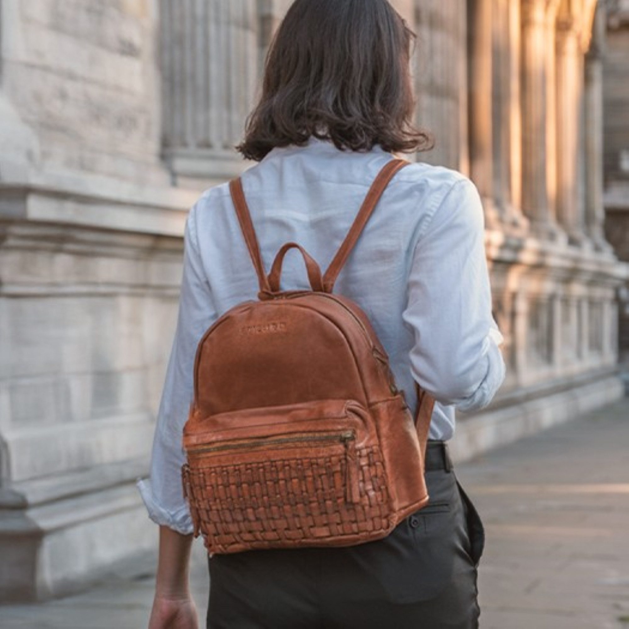 STILORD Cityrucksack "Wichita" Lederrucksack Damen Klein geflochten im Boho günstig online kaufen