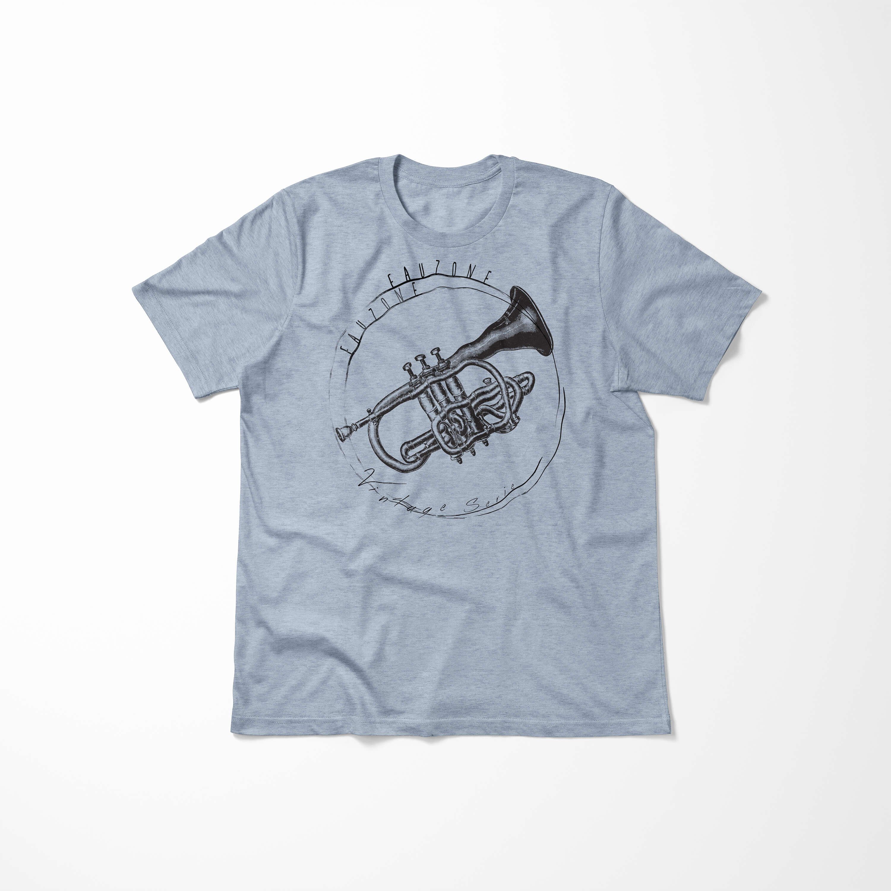 Sinus Stonewash Trompete T-Shirt Herren Vintage T-Shirt Art Denim