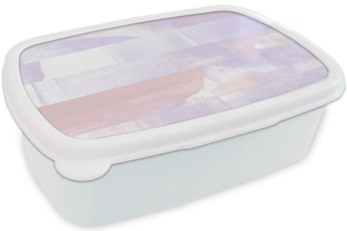und weiß - Pastell MuchoWow Lunchbox Brotdose, Mädchen für Jungs und Erwachsene, - Farbe (2-tlg), Gestaltung, Kunststoff, Kinder Brotbox für