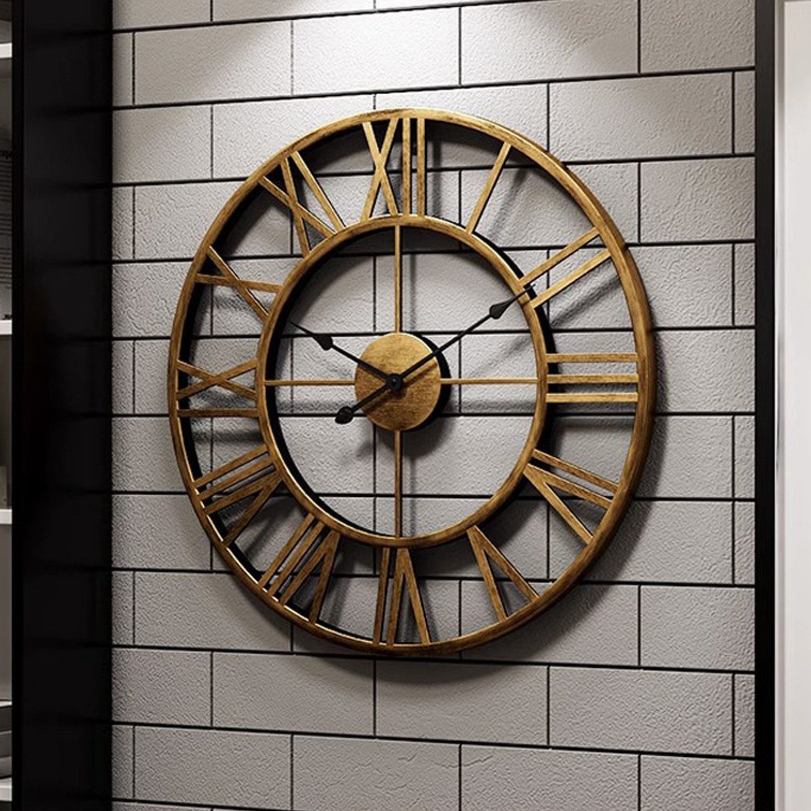 OKWISH Wanduhr 50 cm Große Wanduhr Metall Uhren Lautlos Uhr Küchenuhren (le günstig online kaufen