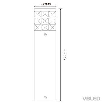 VBLED LED Pollerleuchte VBLED LED Wegeleuchte pollerleuchte 12V 30cm Leuchtmittel wechselbar, LED wechselbar