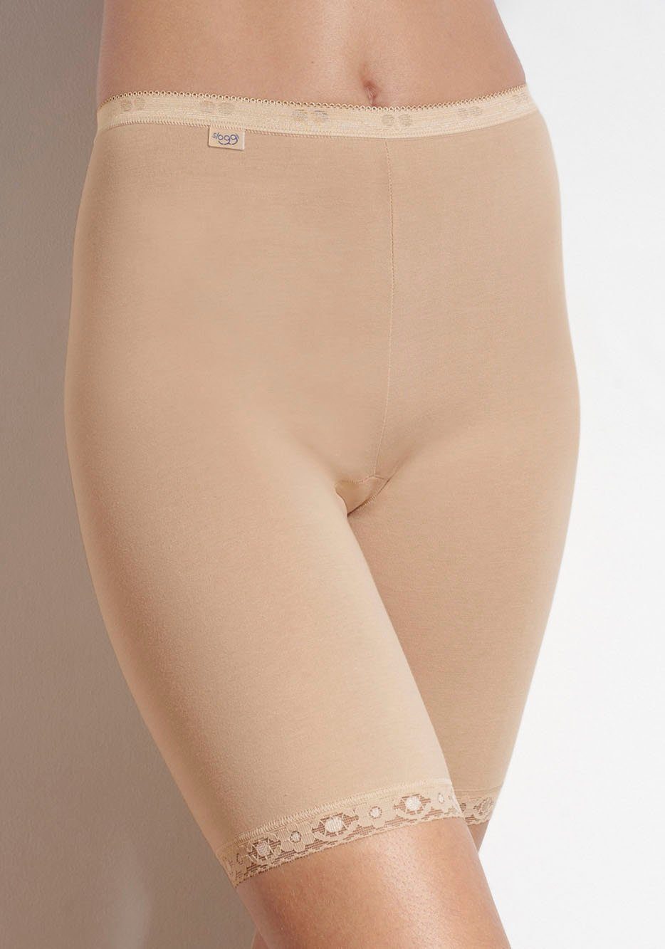 Longpants Sloggi Basic+ Unterhose mit Spitzenbesatz natur Lange