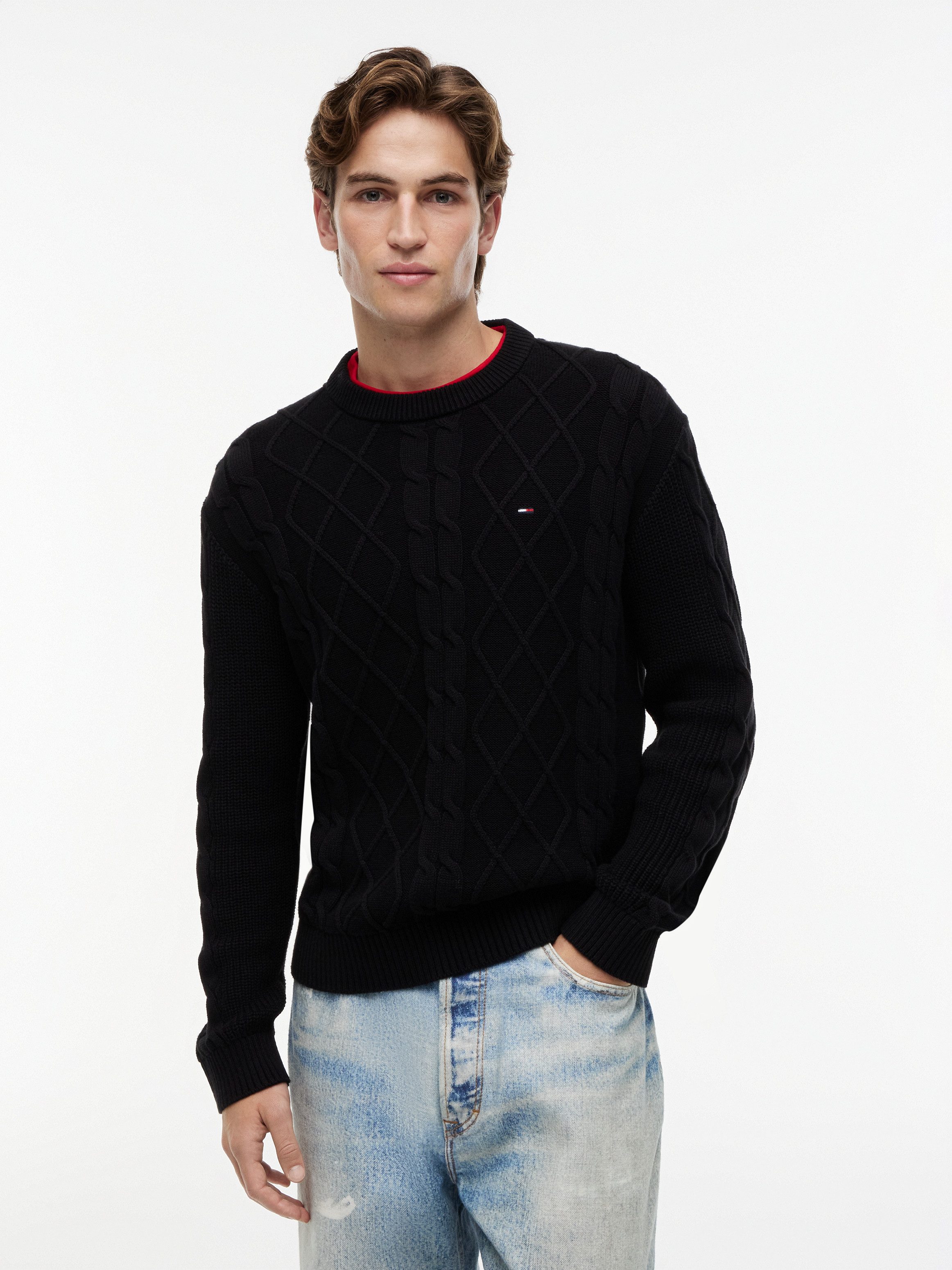 Tommy Jeans Rundhalspullover TJM REG CABLE KNIT SWEATER