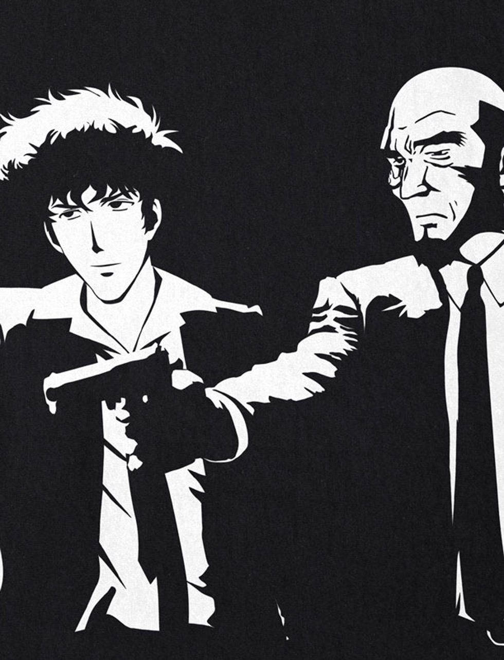 Fiction Print-Shirt anime schwarz racer Herren style3 cowboy Bebop T-Shirt mono swordfish