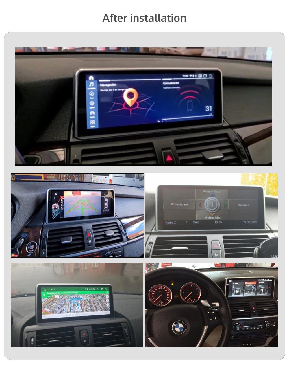 GABITECH Autoradio für BMW Carplay 10.2" 12 Android CIC GPS E70 Einbau-Navigationsgerät 64GB E71 X5 X6