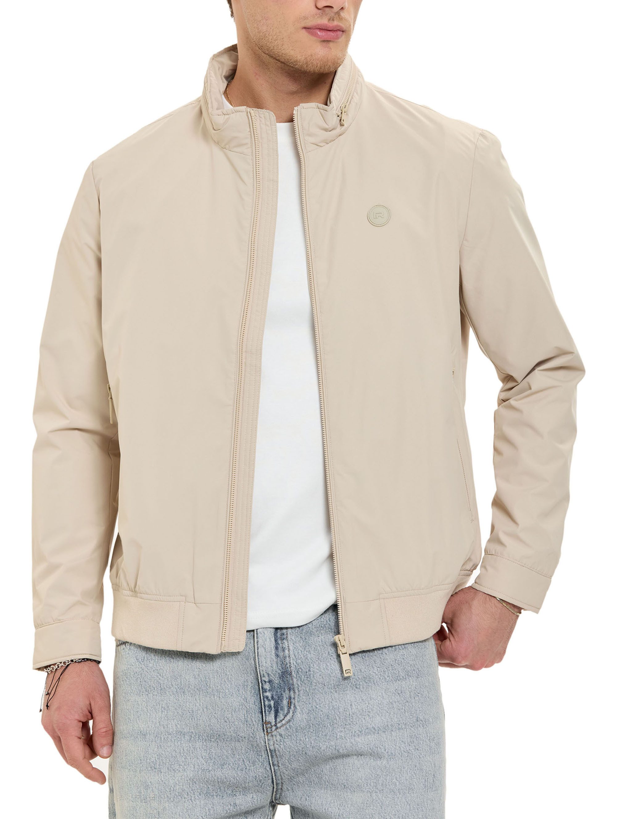 RedBridge Sommerjacke mit Stehkragen und versteckter Kapuze Übergangsjacke Casual Stehkragen mit integrierter Kapuze, seitliche Eingrifftaschen