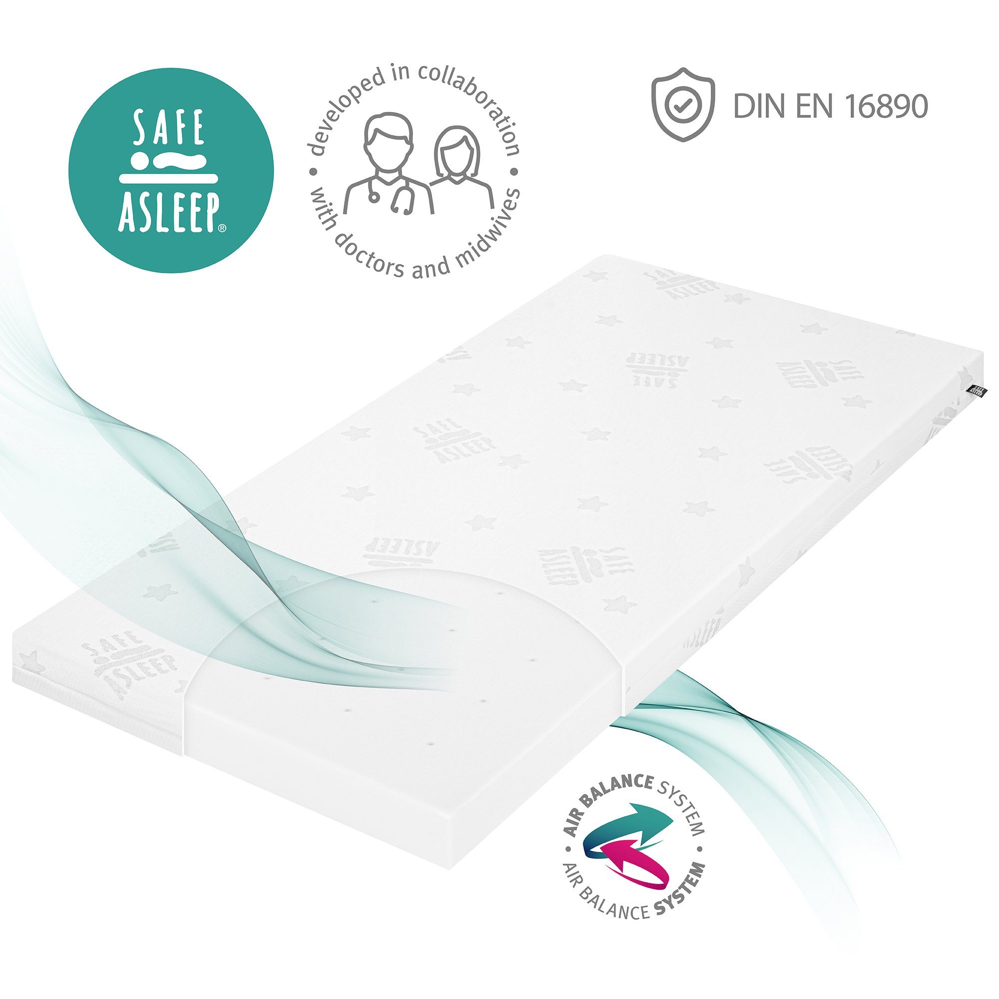 Babymatratze safe asleep® - Air Balance, roba®, 9 cm hoch, Babybettmatratze günstig online kaufen