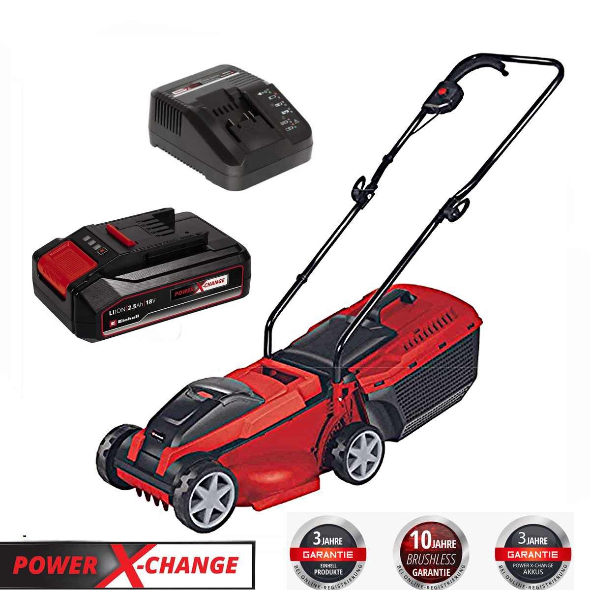 Einhell Akkurasenmäher City Rasenmäher GC-RM 18 Li- Kit 18V, Akku 2.5 Ah 32 cm Schnittbreite