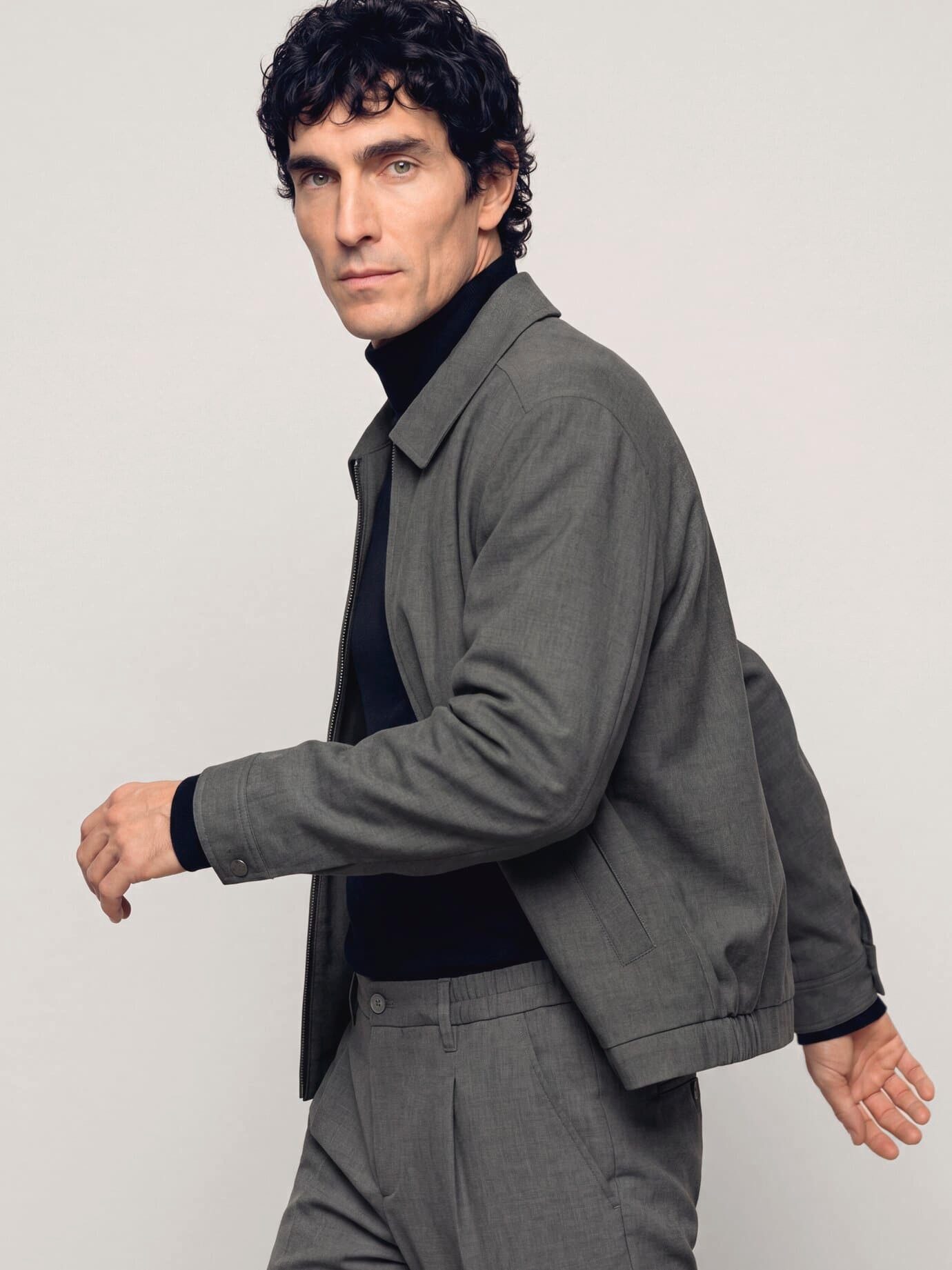 Walbusch Blouson Herren Anzug-Blouson mit Kragen Regular fit Umlegekragen, modern, Kurzgröße