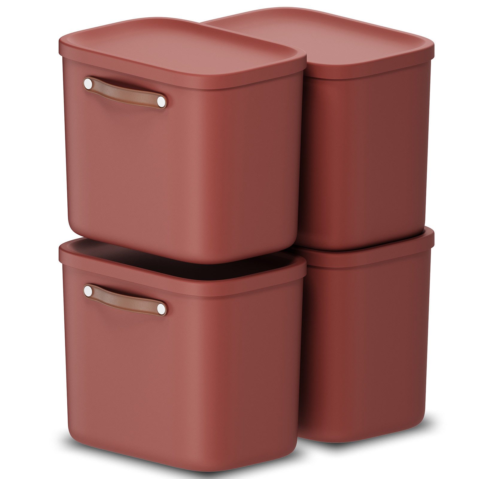 Stapelbox 4er-Set Kiste mit Deckel Maloja 25l