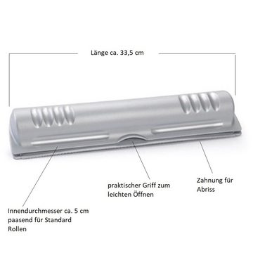 meberg Folienspender Folienabroller Küchenfolien-Spender Alufolienabroller Folienhalter, (2-St), 2er Set Folienschneider weiß & grau für Frischhaltefolie Alufolie