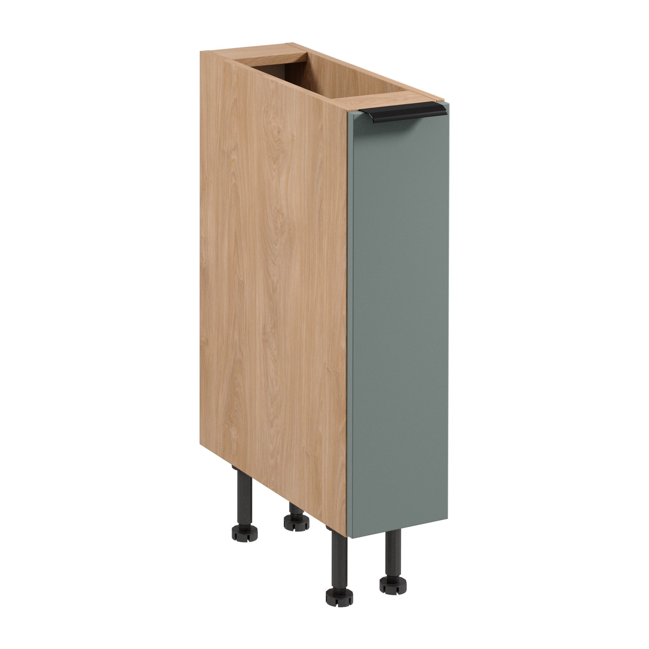 ROYAL24_MARKT Apothekerschrank - Sorento Küchen Unterschrank – 20 cm – Grün / Sonoma Eiche (Packung, 1-St., Serie Sorento – D20C) Edles Design – Top Material – Hochwertig – Innovativ