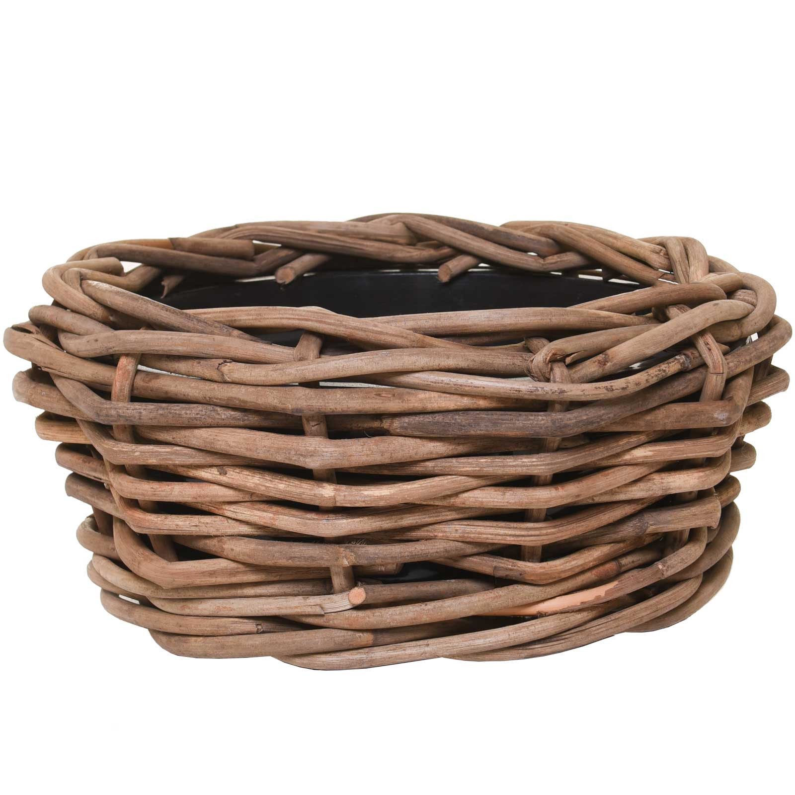 VIVANNO Weidenkorb Rattan BOJO Rund - Natur Geflochten (1 St), 20x40 cm