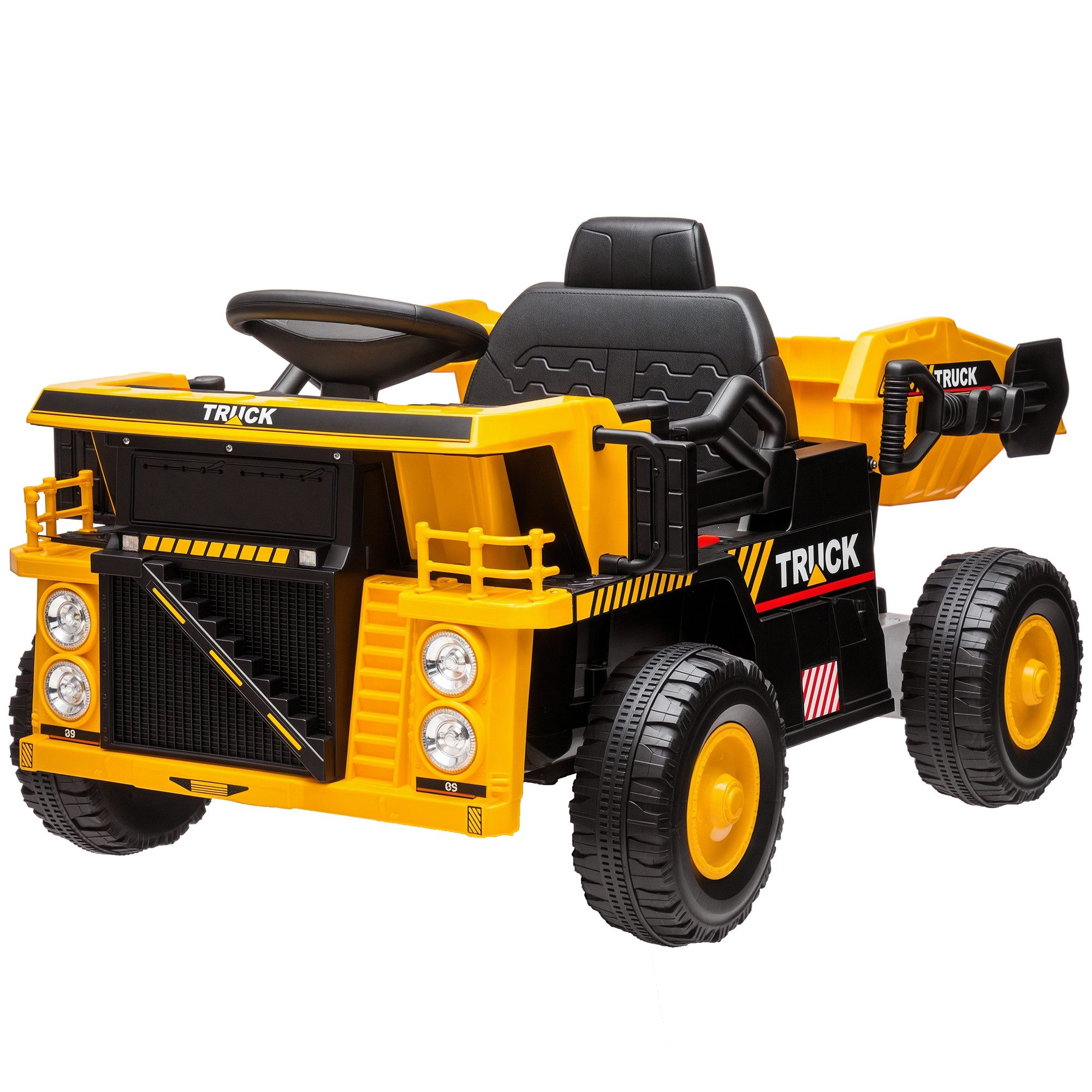 AIYAPLAY Elektro-Kindertraktor Kinder Aufsitztraktor, Elektroauto mit MP3, mit Scheinwerfer, Belastbarkeit 25 kg, (1-tlg), 3-6 km,h, für 3-5 Jahre Kinder, Gelb