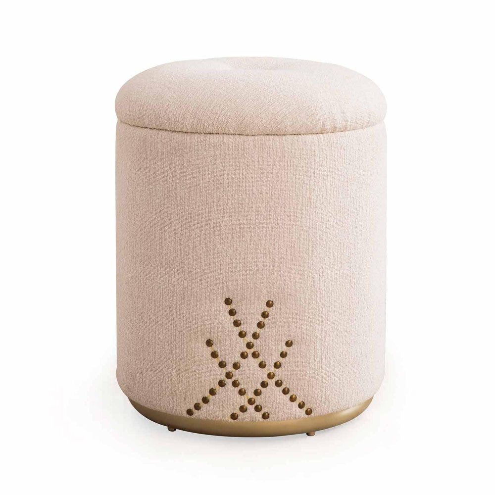 Xlmoebel Hocker Runder gepolsterter Hocker in modernem Design für jeden Raum (Hocker, 1 St., Hocker), Hergestellt in Europa
