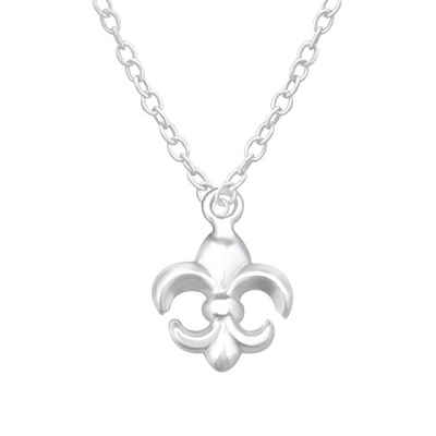 BUNGSA Ketten-Set Kette Fleur de Lis aus 925 Silber Damen (1-tlg), Halskette Necklace