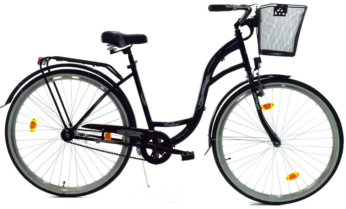 T&Y Trade Cityrad 28 Zoll Damen Mädchen City Fahrrad Bike Rad Cityrad Reflex Schwarz 1 G, 1 Gang, Rücktritt, Gepäckträger, Licht, Seitenständer, Korb