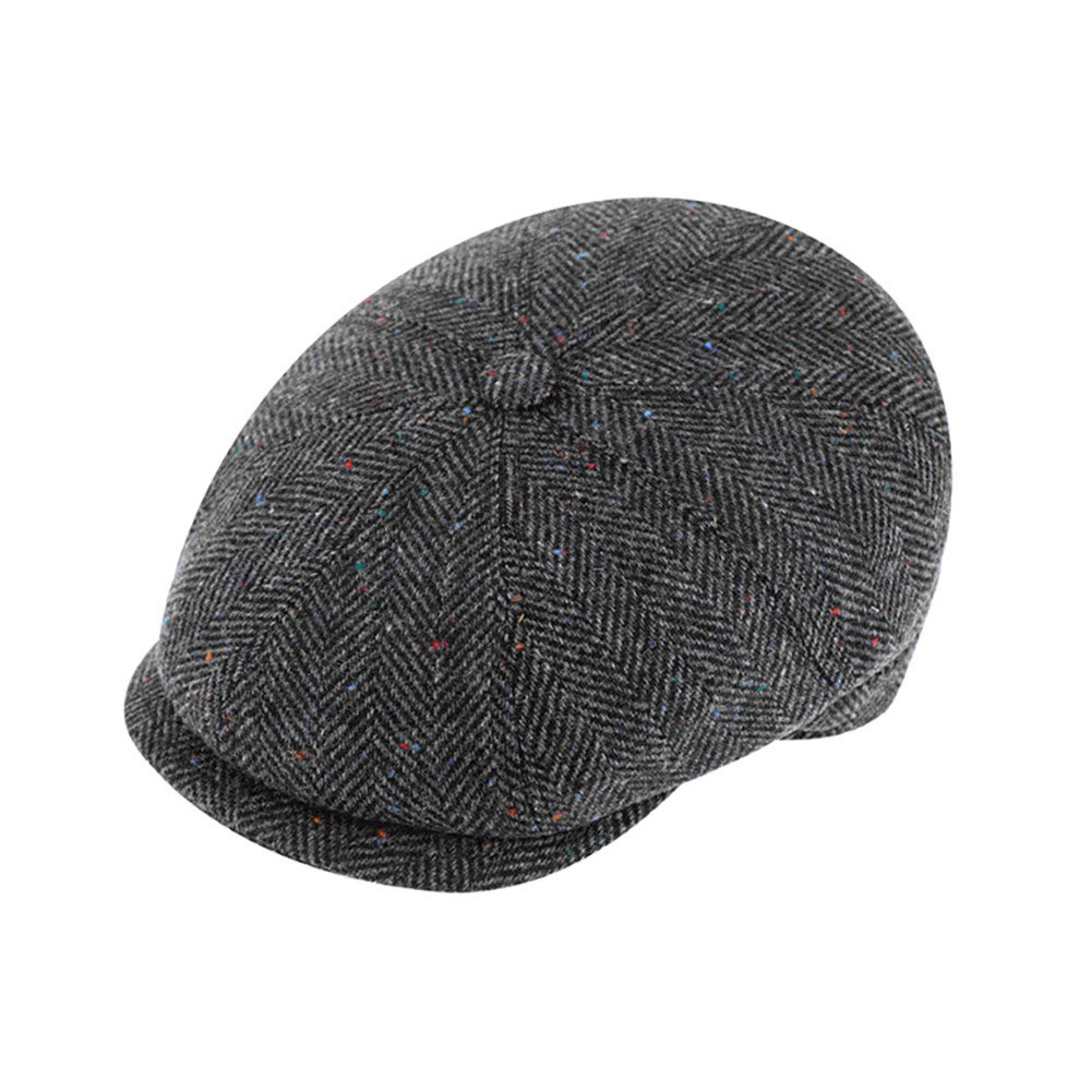 Fiebig Ballonmütze 8-Panel Cap Wool Herringbone Fischgrät mit Steg