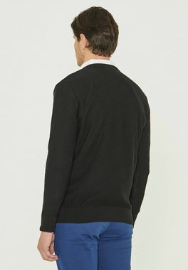 ORGANICATION Sweater Men's V-Neck Sweater in Black