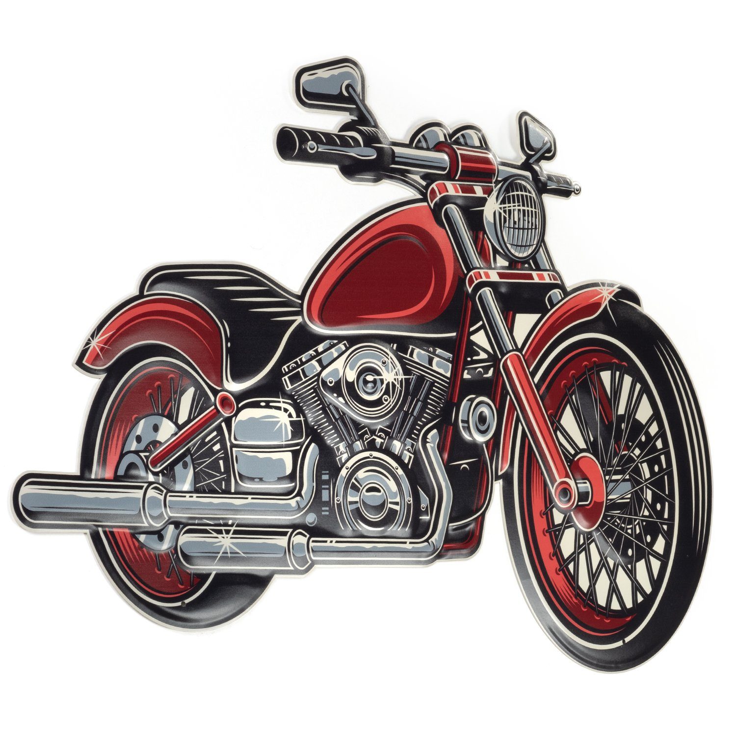 Moritz Metallschild Blechschild Rotes Motorrad Bike, Vintage Retro Deko Schild Metallschild Wandbild Schild